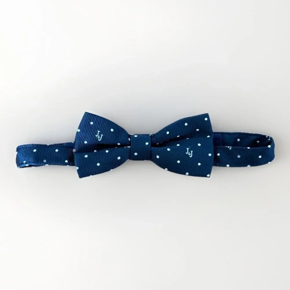 Janie and Jack Bow Tie blue Logo polka‎ dot Infant Toddler Bowtie Classic Preppy